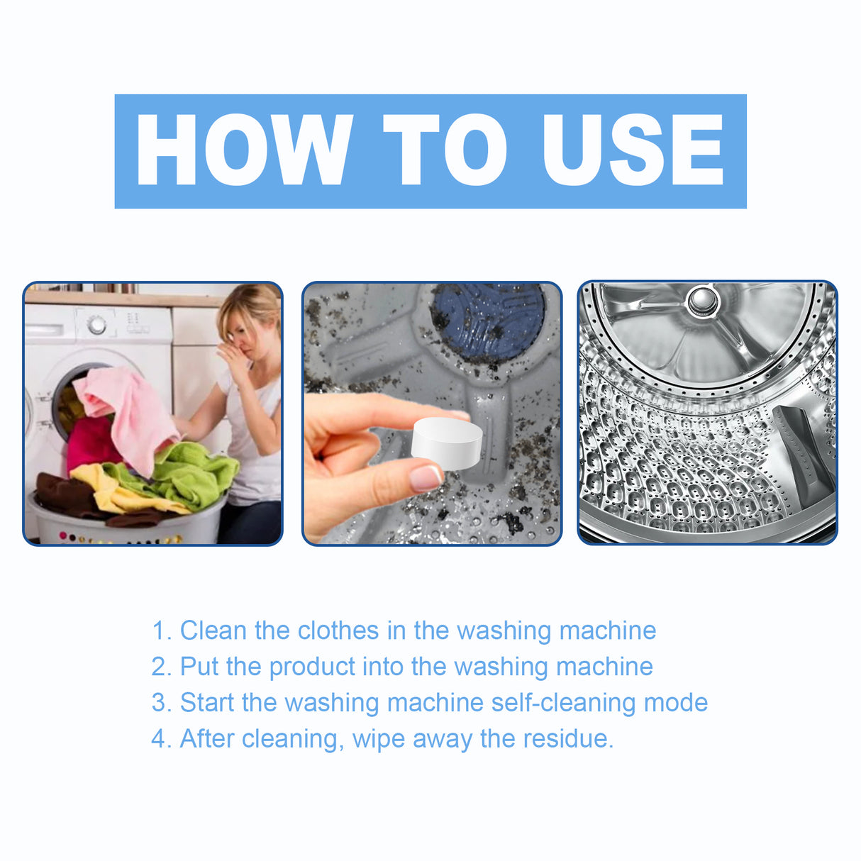 Washing Machine Cleaning Tablets, Washing Machine Slot Automatic Drum Cleaning Dirt And Odor Cleaning Tablets - V.I.P Digital Presence
