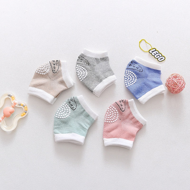 3 pairs of cotton children's knee pads, autumn glue dispensing, anti slip baby knee pads, mesh breathable exercise, baby crawlin - V.I.P Digital Presence