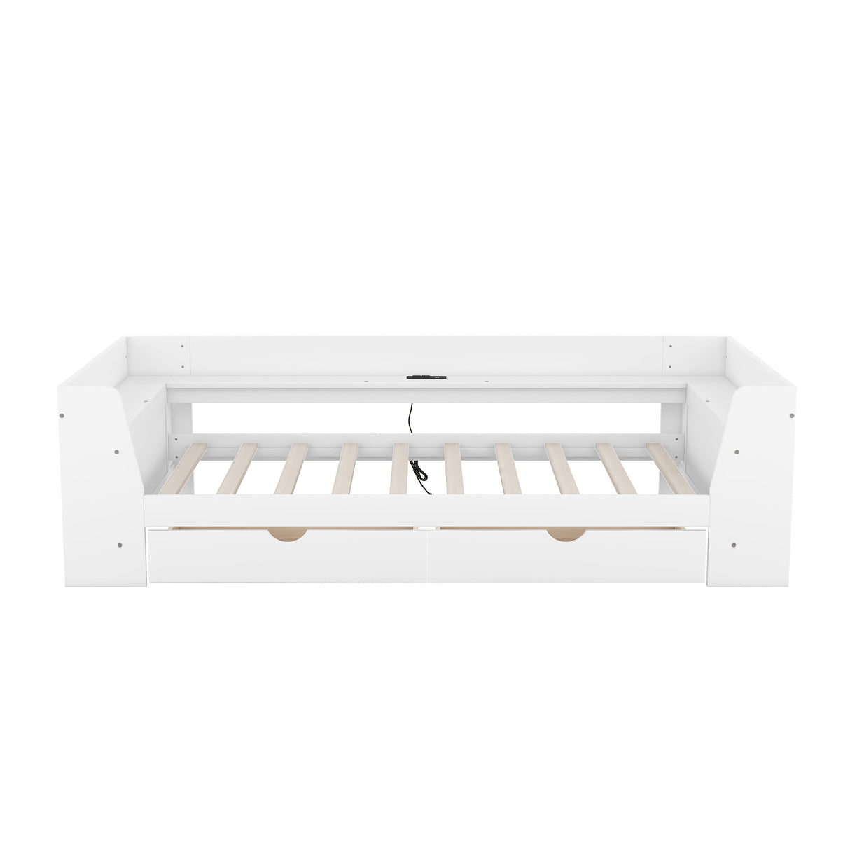 Upholstered Daybed with Trundle, Wood Slat Support,Upholstered Frame Sofa Bed Twin Blue - V.I.P Digital Presence