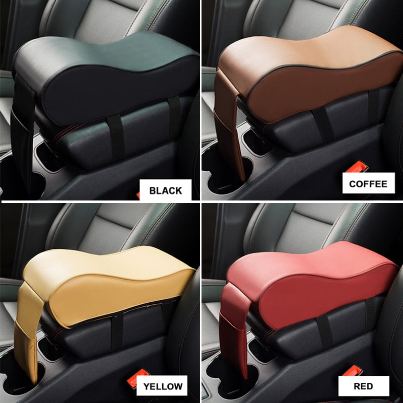 Leather Car Central Armrest Pad Black Auto Center Console Arm Rest Seat Box Mat Cushion Pillow Cover Vehicle Protective Styling - V.I.P Digital Presence