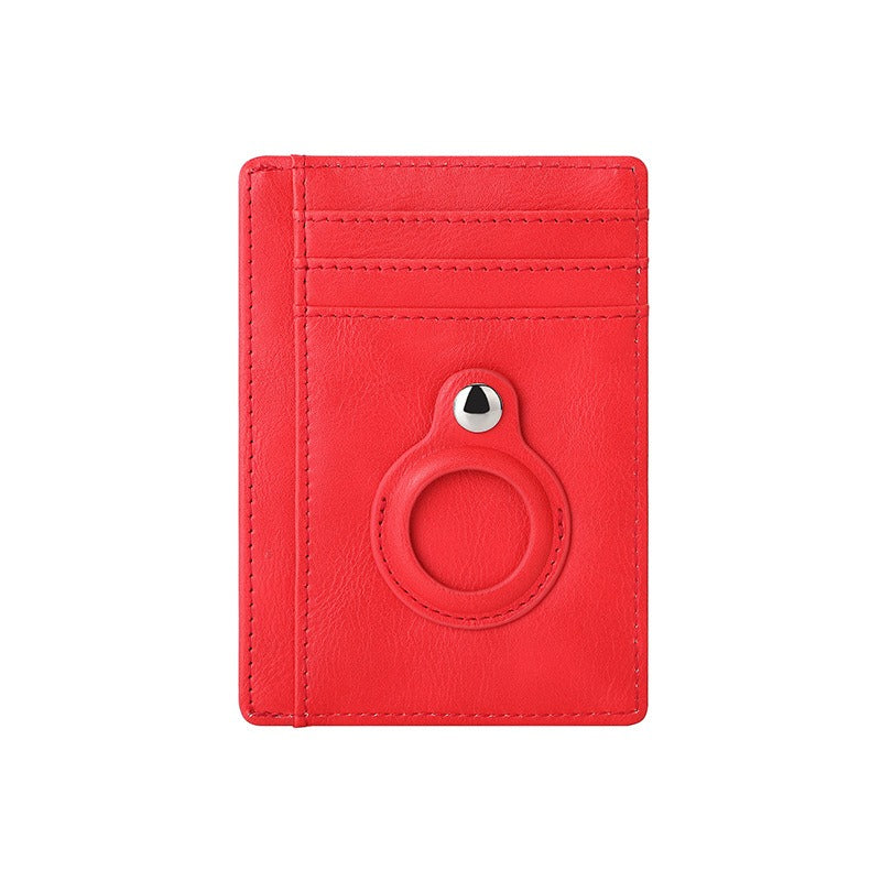 AirTag multi-card slot Apple tracker anti-lost protective cover card bag anti-theft brush Crazy Horse PU leather RFID bag - V.I.P Digital Presence