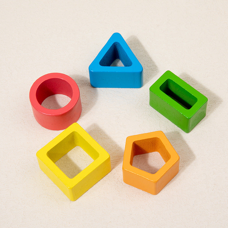 Geometric shape column matching assembly for children's enlightenment, boys and girls' early education puzzle toys, building blocks
