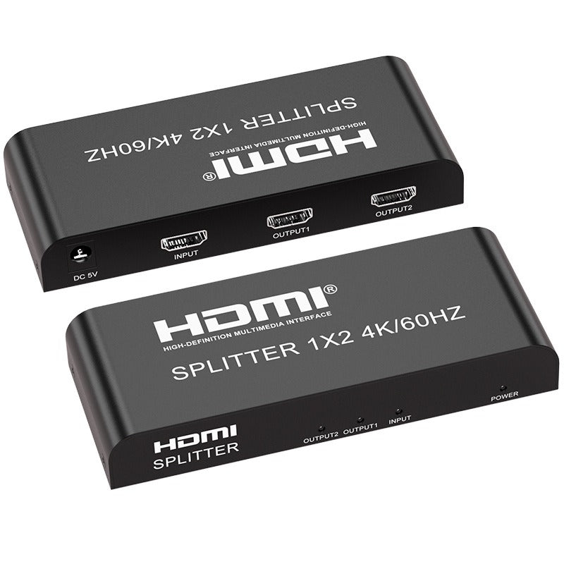 HDMI Distributor 1x2 4K60HZ Series HDMI One In Two Out Divider HD Video Same Screen Device - V.I.P Digital Presence