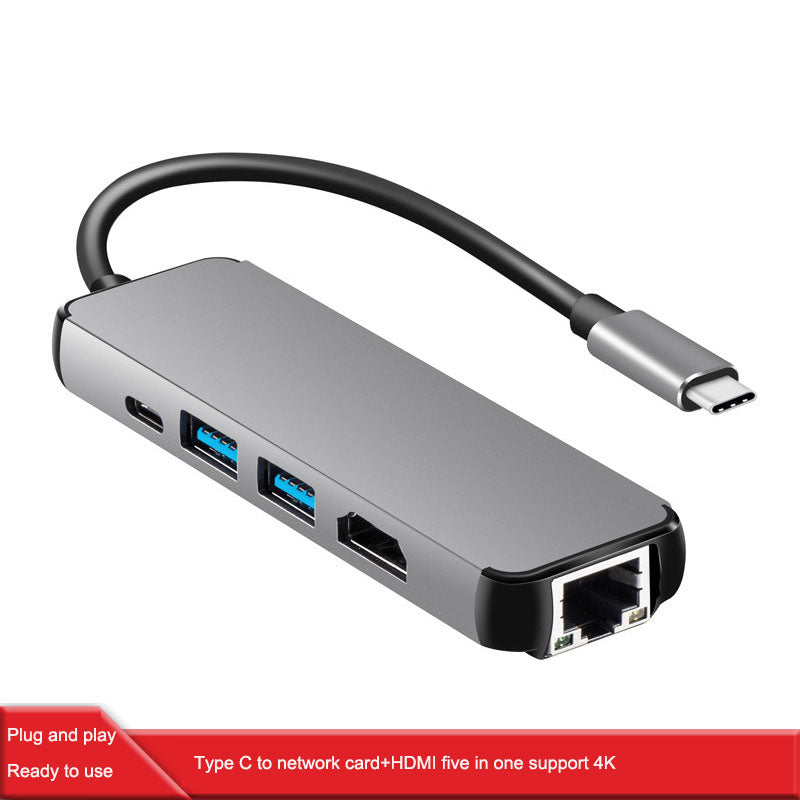 Type C docking station Type-C to HDMI 4K Gigabit Ethernet card 3.0HUB all in one - V.I.P Digital Presence