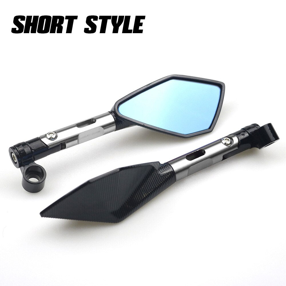 Universal CNC Aluminum Motorcycle Handlebar Rear View Mirrors Blue Anti-glare Mirror for Honda Yamaha Suzuki Scooter ktm - V.I.P Digital Presence