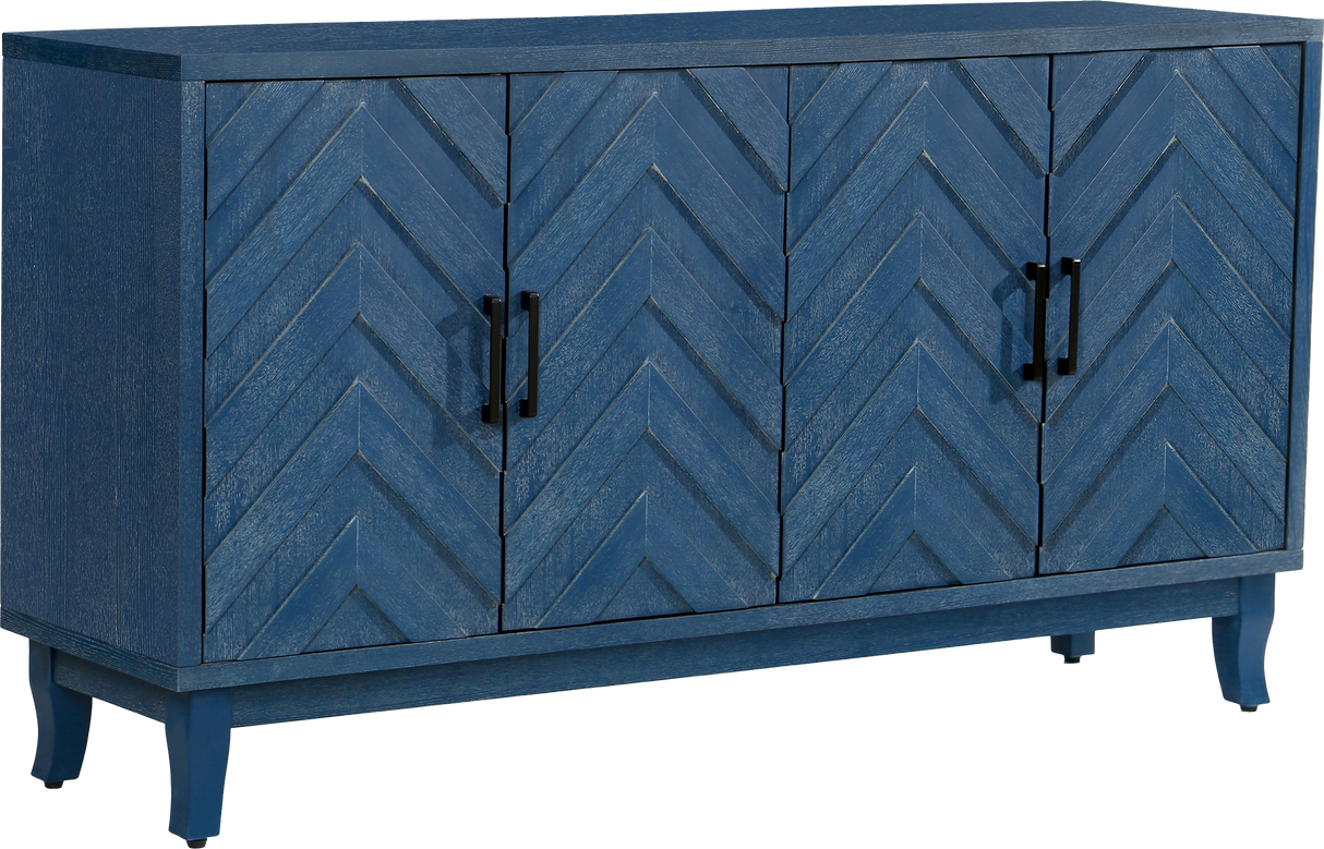 Stronger Vintage Style Buffet Cabinet Lacquered Accent Storage 4 Door Wooden - V.I.P Digital Presence
