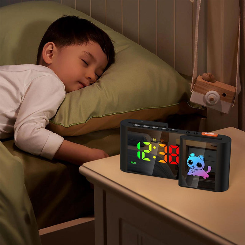 Creative S-shaped Dual-Screen RGB Colorful Alarm Clock, Adorable Cartoon Night Light Electronic Clock - V.I.P Digital Presence