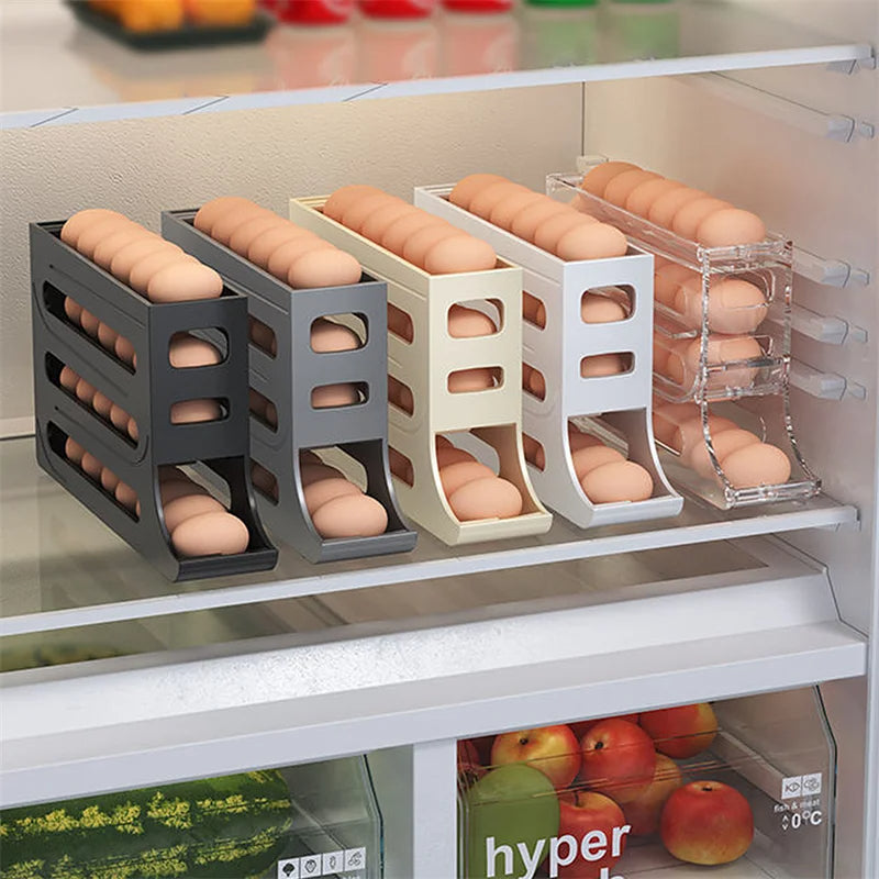 Refrigerator Egg Storage Box Automatic Scrolling Egg Holder Kitchen Large Capacity Dedicated Rolling Egg Storage Box for Kitchen - V.I.P Digital Presence