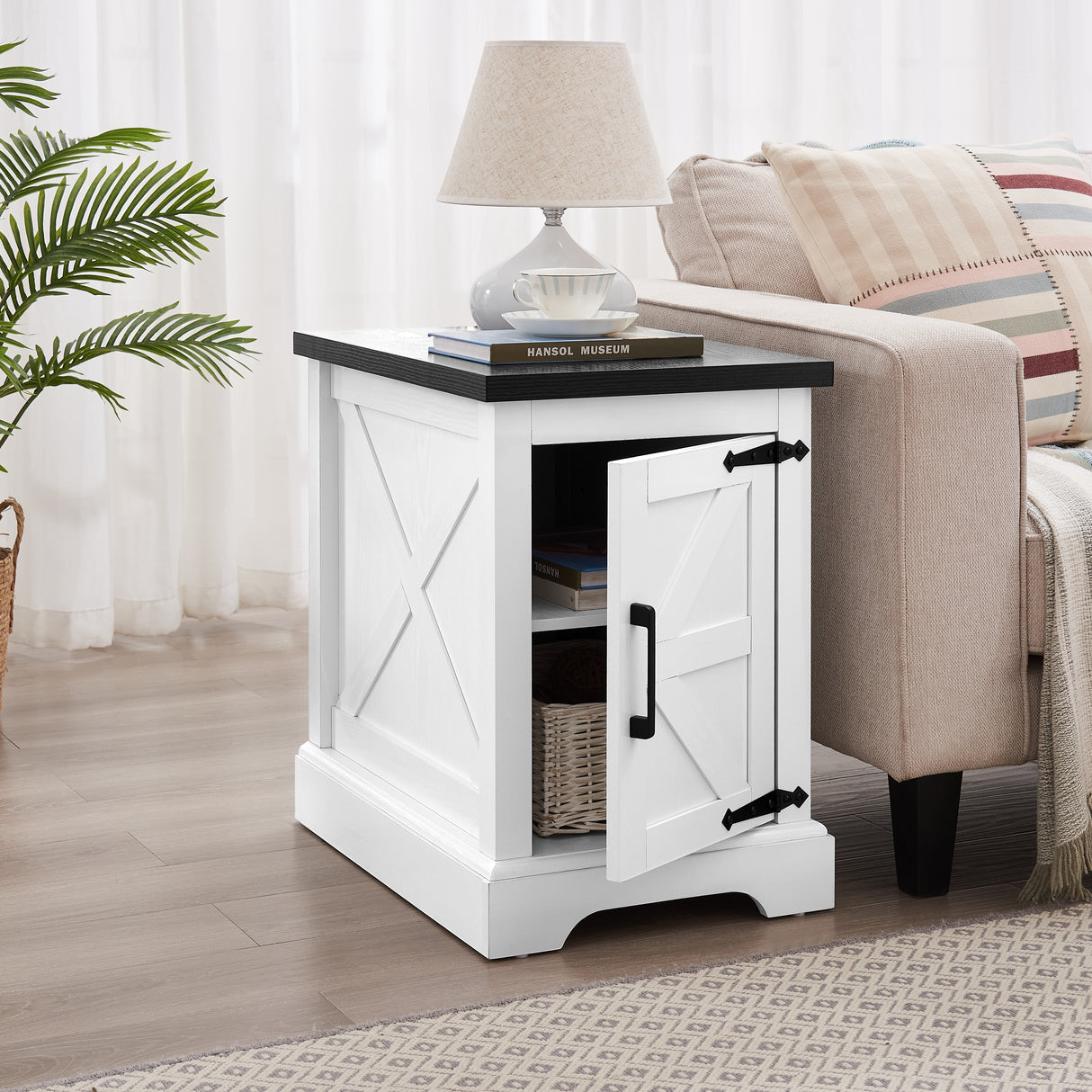 Farmhouse Coffee Table & End Table Barn design Center Table Rustic Cocktail Table with Hinged Lift Top and End Table - V.I.P Digital Presence