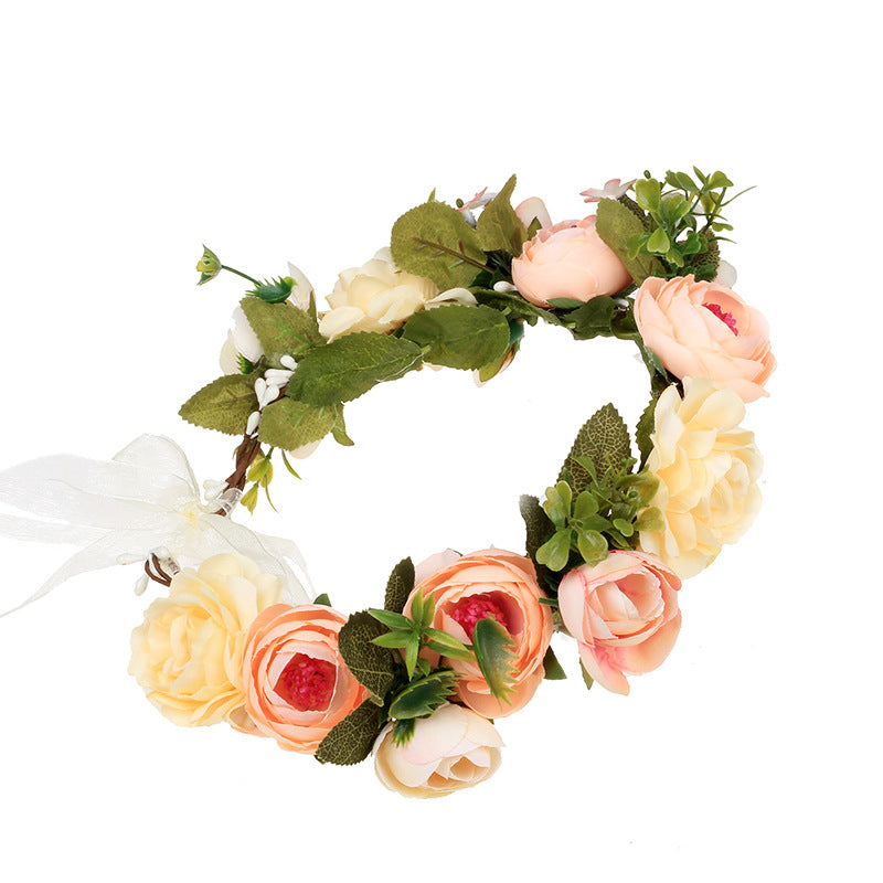 Wreath, European and American fashion, women's simulated flower hair accessories, Hawaiian wedding photography, headwear, headwear for women - V.I.P Digital Presence