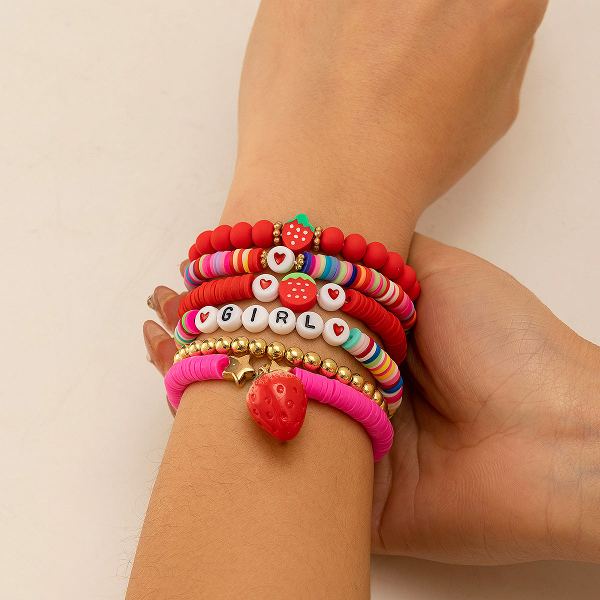 Bohemian style colorful soft ceramic elastic letter LOVE bead bracelet Bracelet - V.I.P Digital Presence
