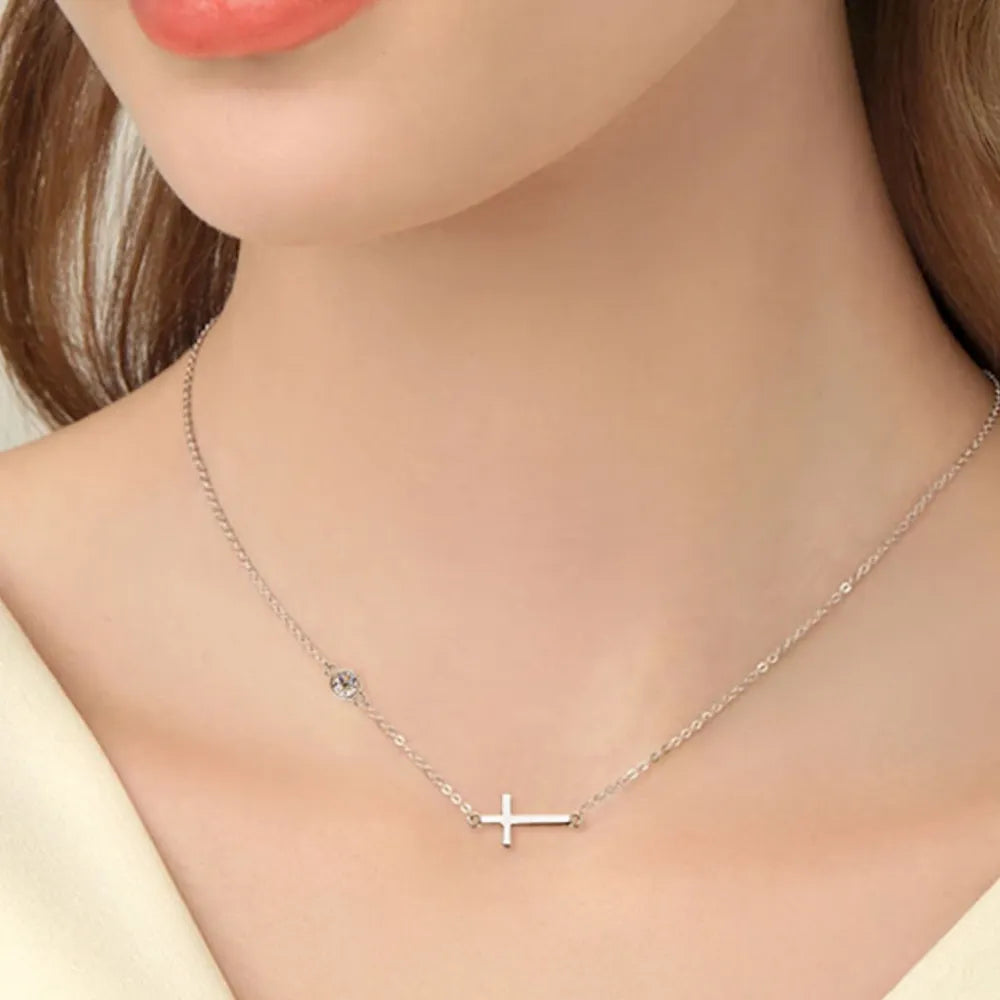 Cross 925 Sterling Silver Moissanite Necklace - V.I.P Digital Presence
