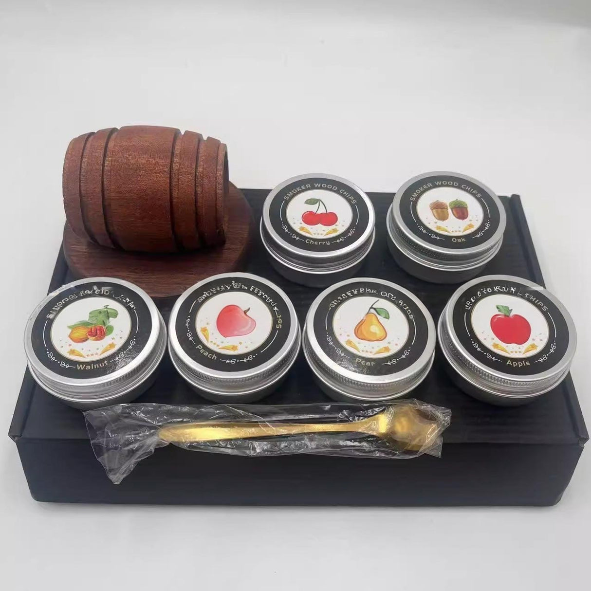 New Barrel Cocktail Smoking Kit with Wood Chips 4 Flavors Old Fashioned Drink Smoker Infuser for Bar Drinks Kitchen - V.I.P Digital Presence