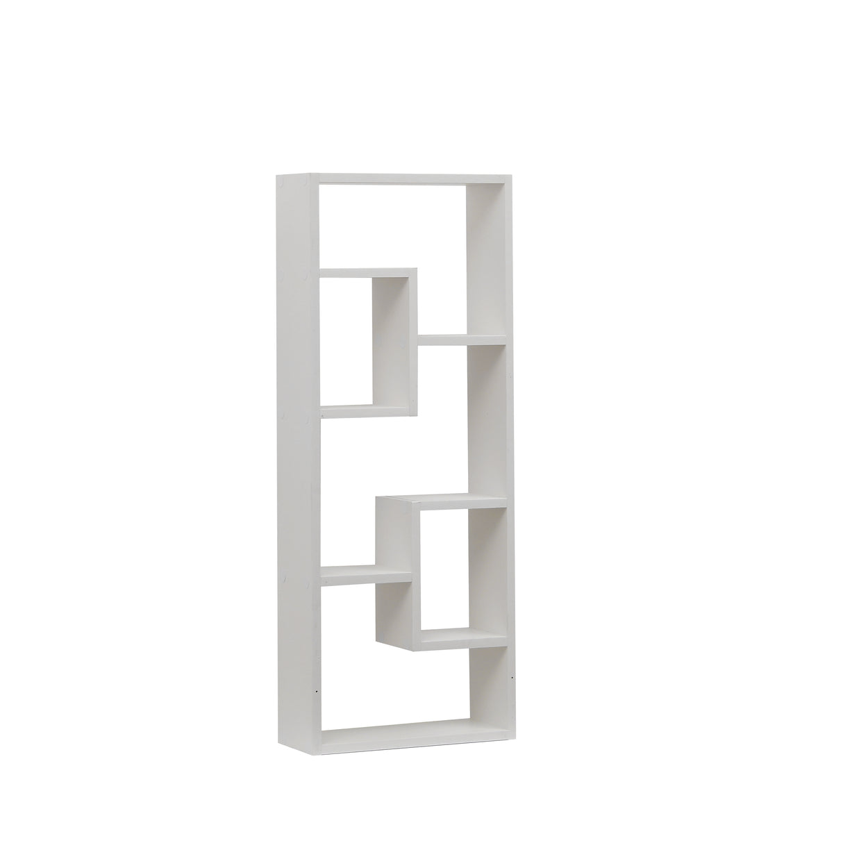 Bookshelf, Freestanding Wood Open Bookcase with 5 Cubes, with 2 keyhole hangers, Home Office Décor Rectangular Storage - V.I.P Digital Presence