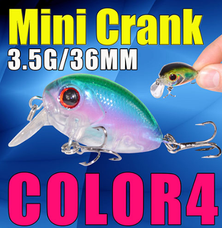 AFISHLURE 36 mm 3,5 g Crank Bait Señuelo de pesca artificial de plástico duro Carpa falsa Pesca Wobbler Leurre Peche Isca