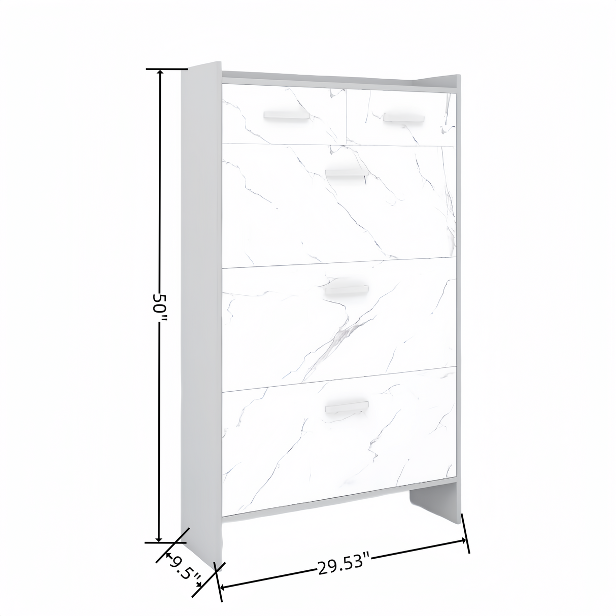 High Glossy Marble Color Doors Shoe Rack 3 Doors Shoe Cabinet With 2 Drawers - V.I.P Digital Presence