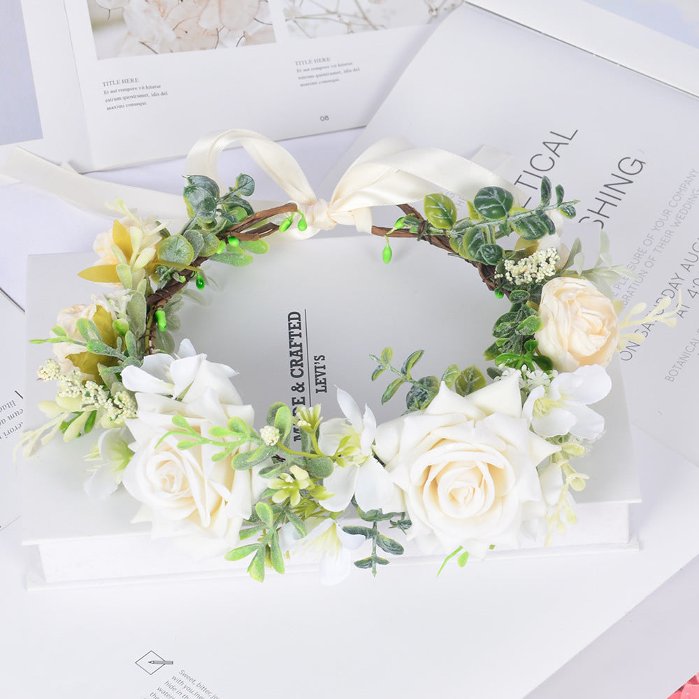 Simulated flower headdress tourist vacation princess flower fairy performance dance hair accessory female - V.I.P Digital Presence