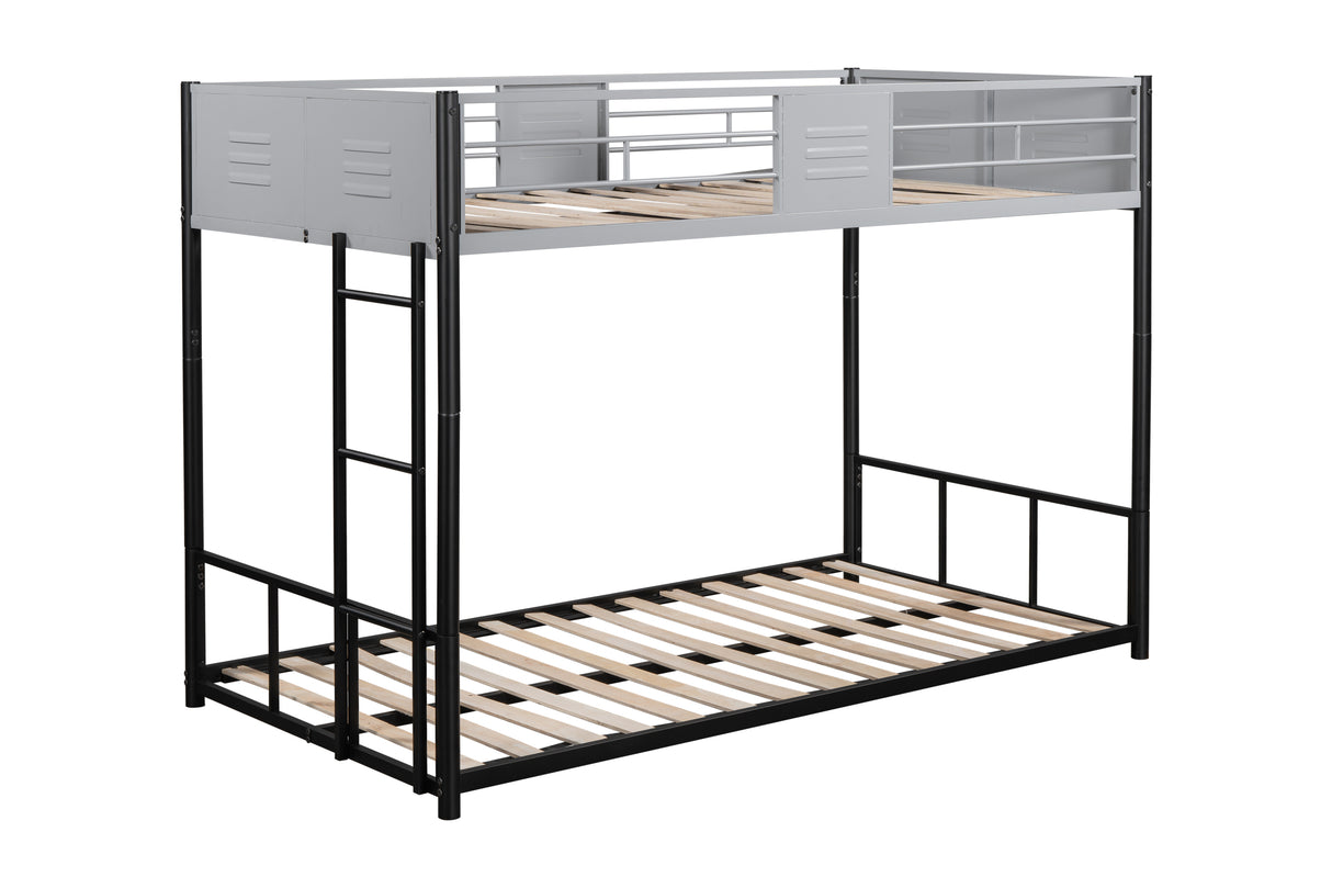 Metal twin bed with ventilation panel for noise reduction/safety guardrail/flexible space support/triple bed/CPC Certified - V.I.P Digital Presence