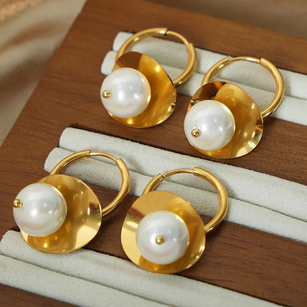 18K Gold-Plated Bead Dangle Earrings - V.I.P Digital Presence