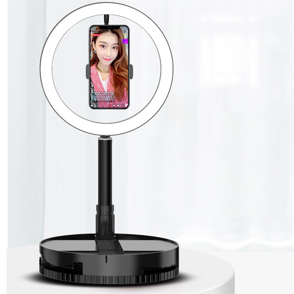 Foldable LED Ring Light Dimmable Selfie USB Ring Video Light with 1.68m Stand For Video Youtube Tiktok Makeup Flash - V.I.P Digital Presence