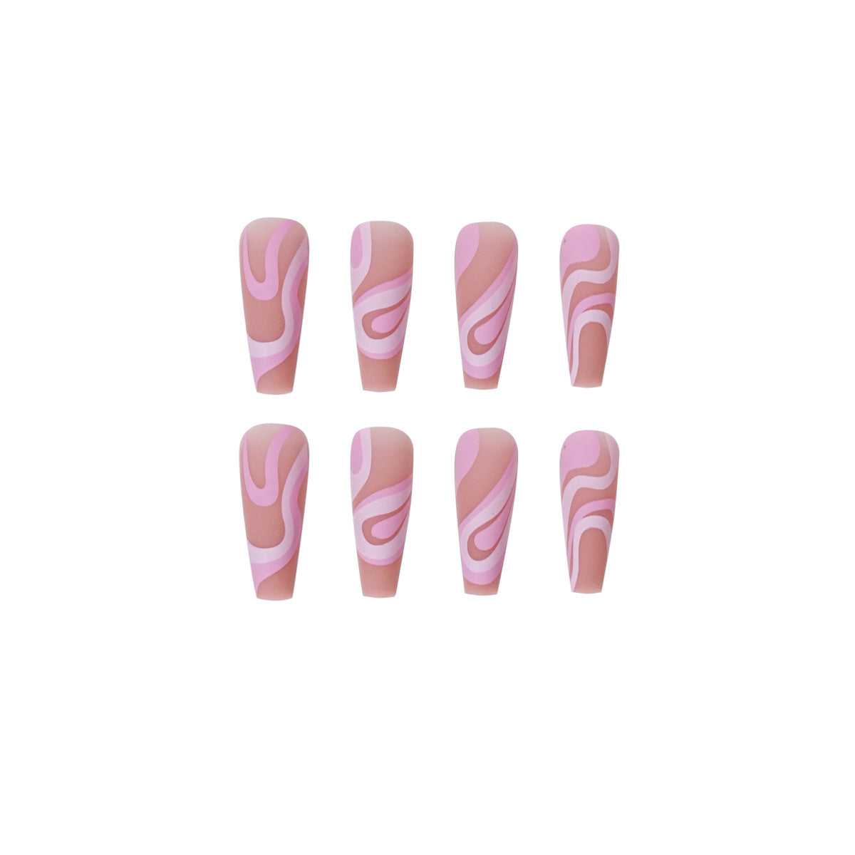 Rose Color Matching Line Press On Nail Fake Nail Patch Wearing Nail Finished Product - V.I.P Digital Presence