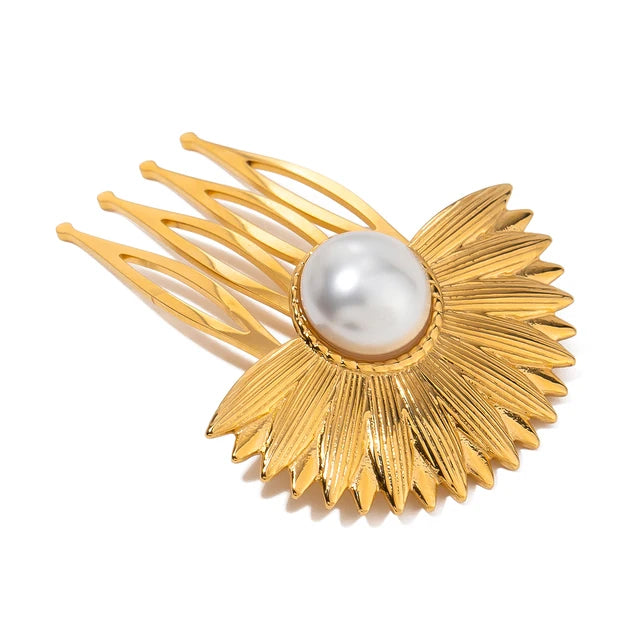 Stainless steel shell hair clip with bangs, high-end feel, ins metal hair accessories, broken hair clip at the back of the head - V.I.P Digital Presence