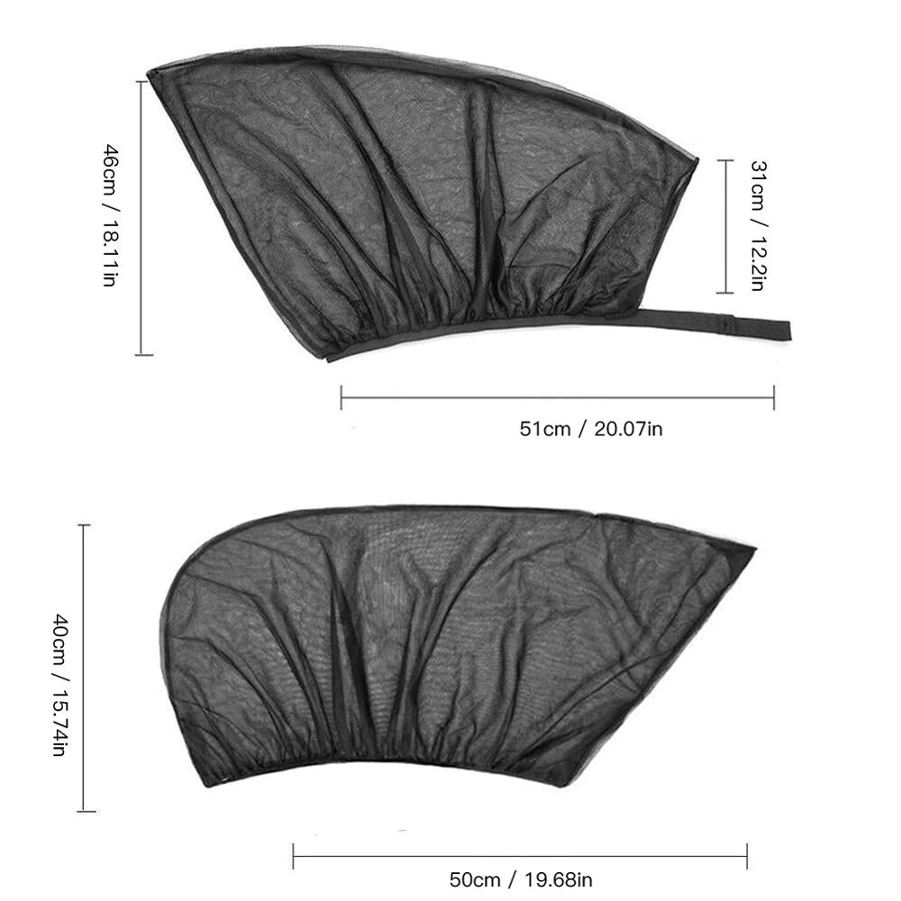 SALE 4pcs Car Front & Rear Side Window Sun Visor Shade Mesh Cover Sunshade insulation anti-mosquito Fabric Shield UV Protector - V.I.P Digital Presence