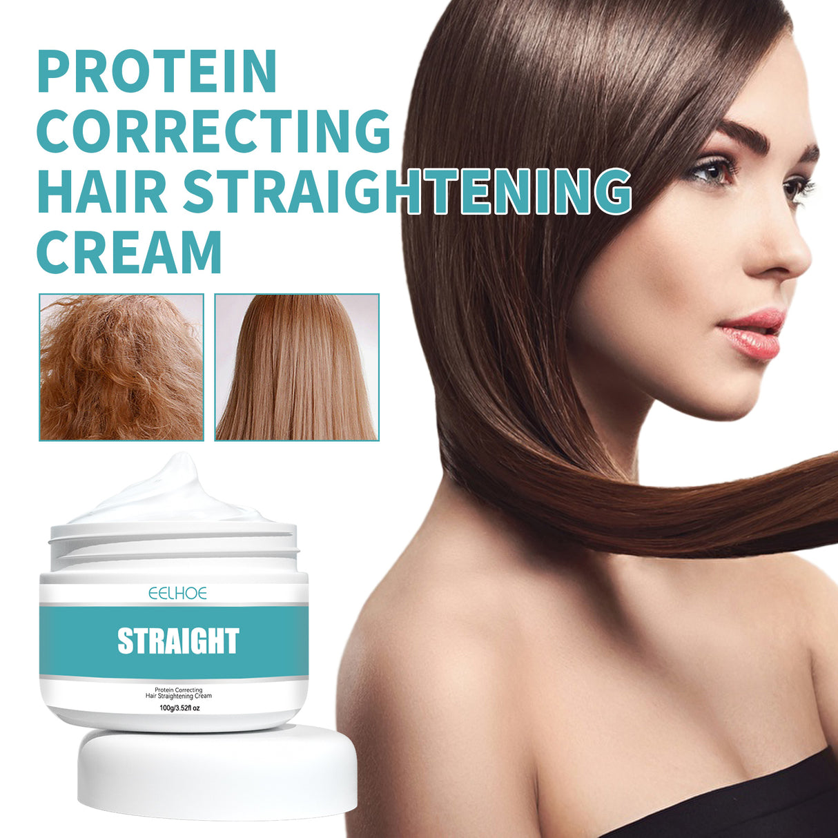 Collagen Hair Straightening Cream, Repair Damaged Hair To Smooth Frizz And Split Free Smoothing Cream - V.I.P Digital Presence