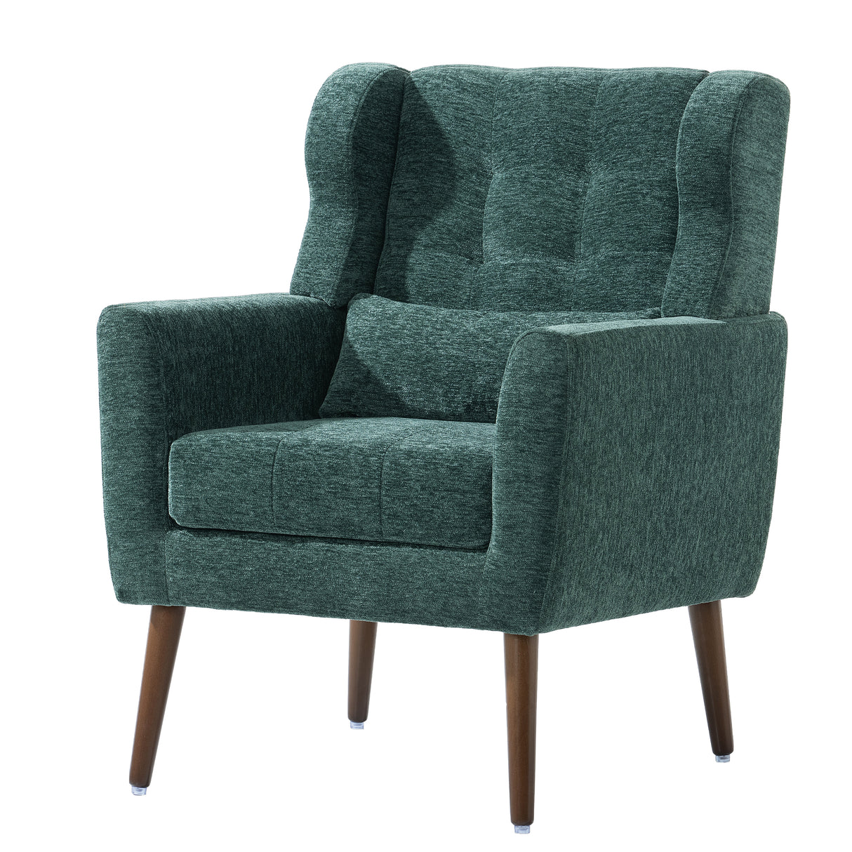 Modern Accent Chair Upholstered Foam Filled Living Room Chairs Comfy Reading Chair Mid Century Modern Chair (Blackish Green) - V.I.P Digital Presence