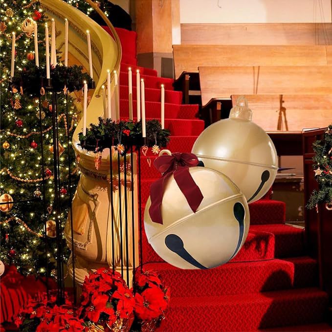New inflatable Christmas bell with bow decoration for outdoor courtyard decoration - V.I.P Digital Presence