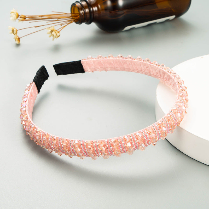 Hand Woven Beaded Headband Female Baroque Beaded Hair Binding Korean Version Net Red Wash Face Hair Accessories - V.I.P Digital Presence