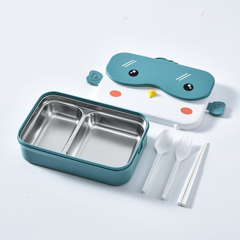 Cartoon cute microwaveable stainless steel lunch box with compartments for insulation and portable lunch box - V.I.P Digital Presence