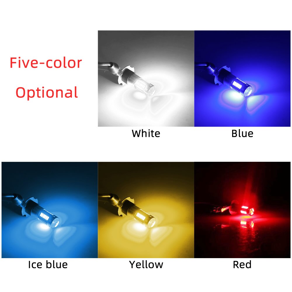 2Pcs H3 H1 W5W T10 White 4014 Chips 30 SMD High Power LED Fog Light Headlight Lamps Bulb Lens DC 12V - V.I.P Digital Presence