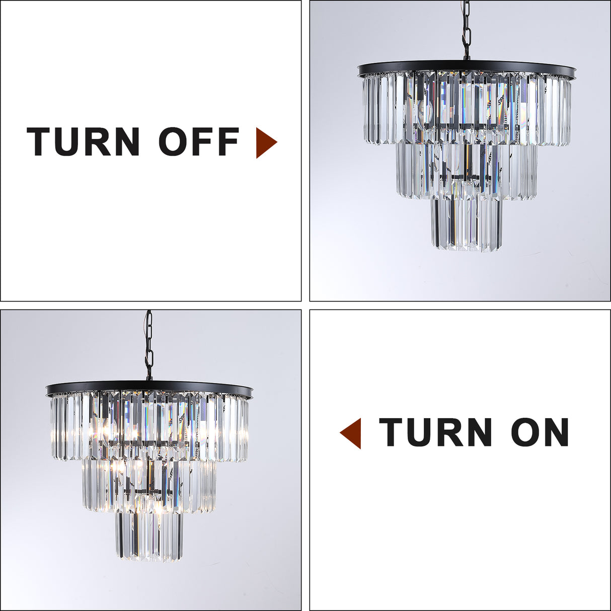 Black Luxury Crystal Chandelier Modern Chandeliers Lights Fixture Hanging Pendant Light Fixture for Dining Room Bedroom - V.I.P Digital Presence