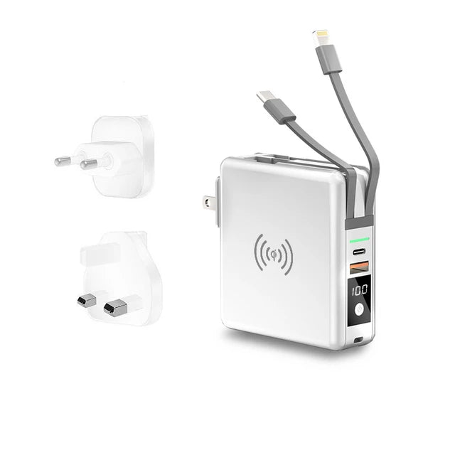 Power Bank 10000mAh With AC Plug 15W Fast Wireless Charging Powerbank USB Type C Mobile Phone Wall Charger for iPhone 14 Xiaomi - V.I.P Digital Presence