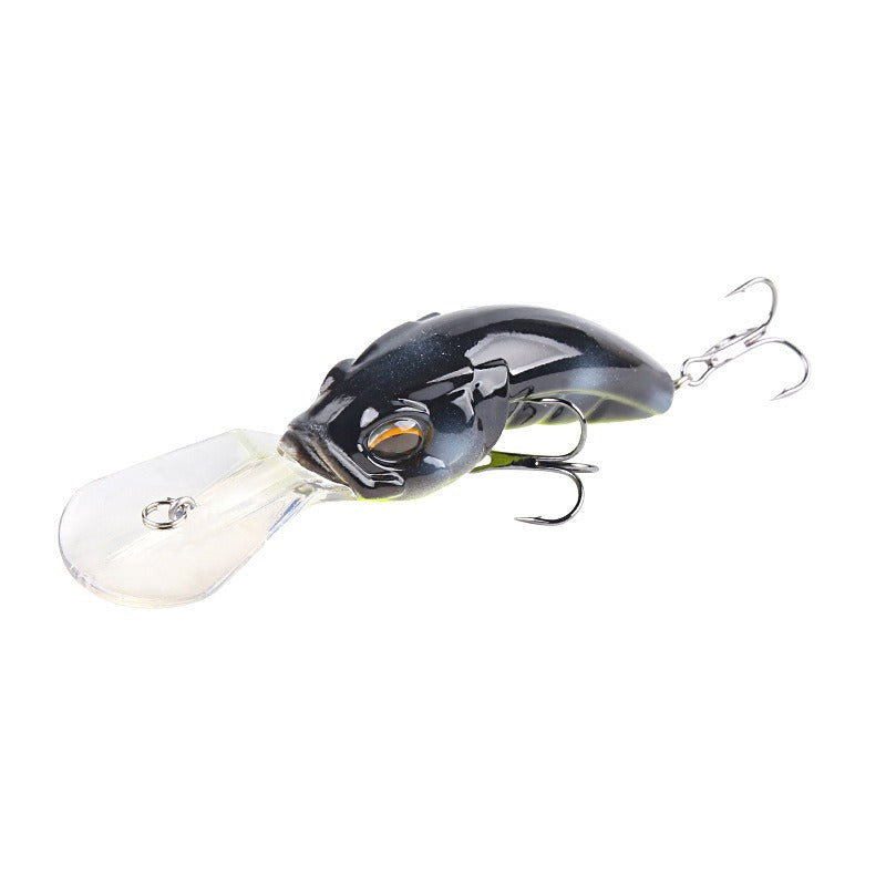 Cebo falso de lengua ancha, ABS Rock Mino, para buceo profundo, 10,4 cm, 14,5 g, con cuentas y tres anzuelos mejorados, con forma de gusano simulado.