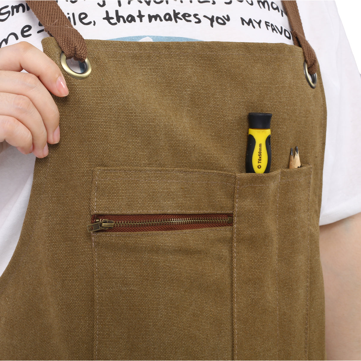 Long heavy-duty canvas tool apron, carpenter apron, carpenter 16 ounces, fully adjustable, no need for waxing - V.I.P Digital Presence