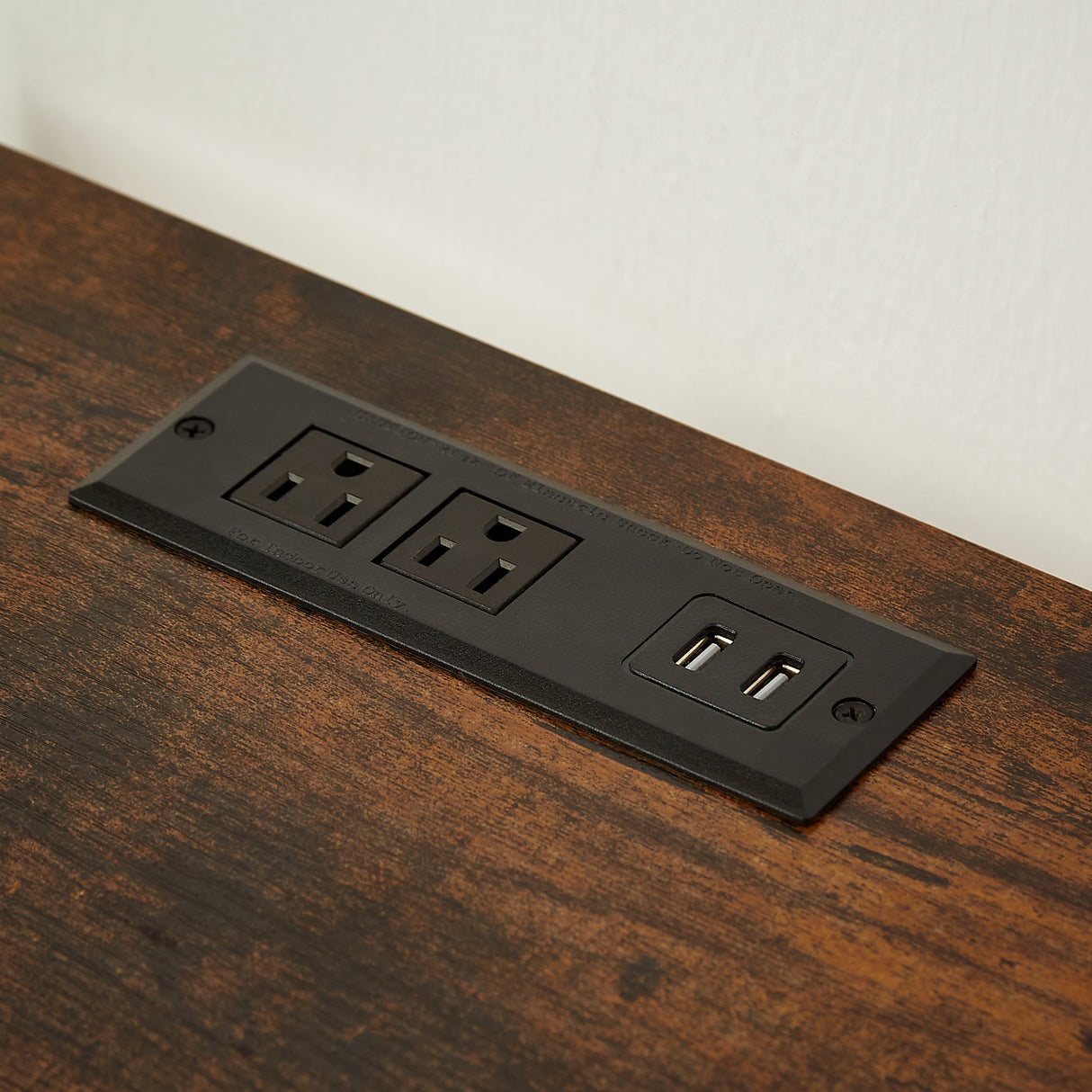 Tea table with charging station, bedside table with USB port, socket and cloth bag, 2 drawers - V.I.P Digital Presence