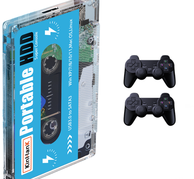 Kinhand 500G HDD Portable External Hard Drive Disk 55000 Retro Games For PSP/SEGA SATURN/Wii Gaming Card for Computer Laptop - V.I.P Digital Presence