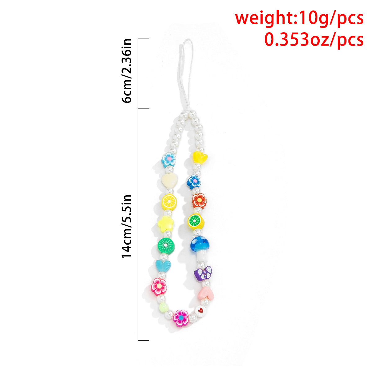 Minimally colored daisy fruit phone chain accessories creative mushroom bead bag pendant keychain - V.I.P Digital Presence