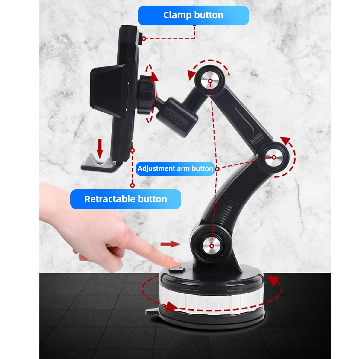 Universal Large Truck Extended Suction Cup Type Car Holder Fixed Shockproof Mobile Phone Stand Big Joint GPS Navigation Holder - V.I.P Digital Presence