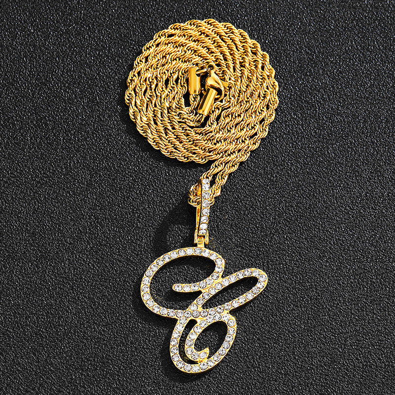 Hip hop accessories grass letter pendant melon seed buckle Cuban chain accessory - V.I.P Digital Presence