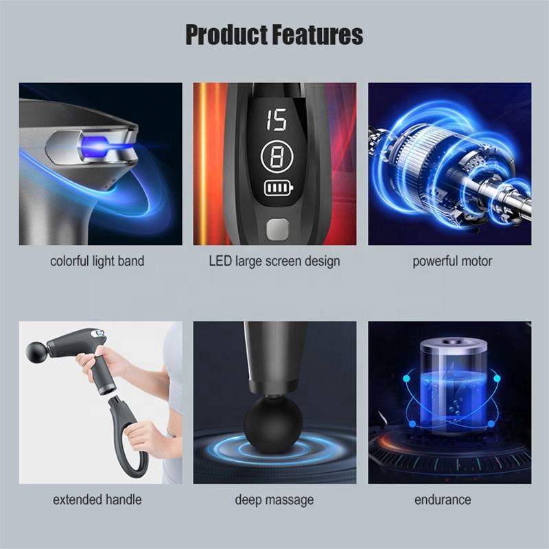 4 Massage Silicone Head Powerful Fascial Gun Portable Vibration Deep Tissue Percussion Muscle Back Massage Gun For Women - V.I.P Digital Presence