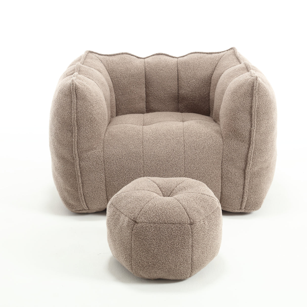 Soft Bean Bag Chair with High Resilient Foam(Chips)for living room and bedroom,Comfortable Square Lazy Sofa with Footstool - V.I.P Digital Presence