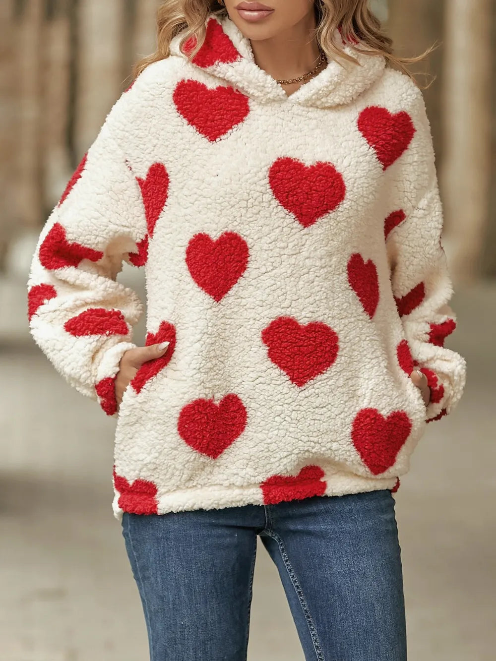 Heart Pocketed Dropped Shoulder Hoodie - V.I.P Digital Presence