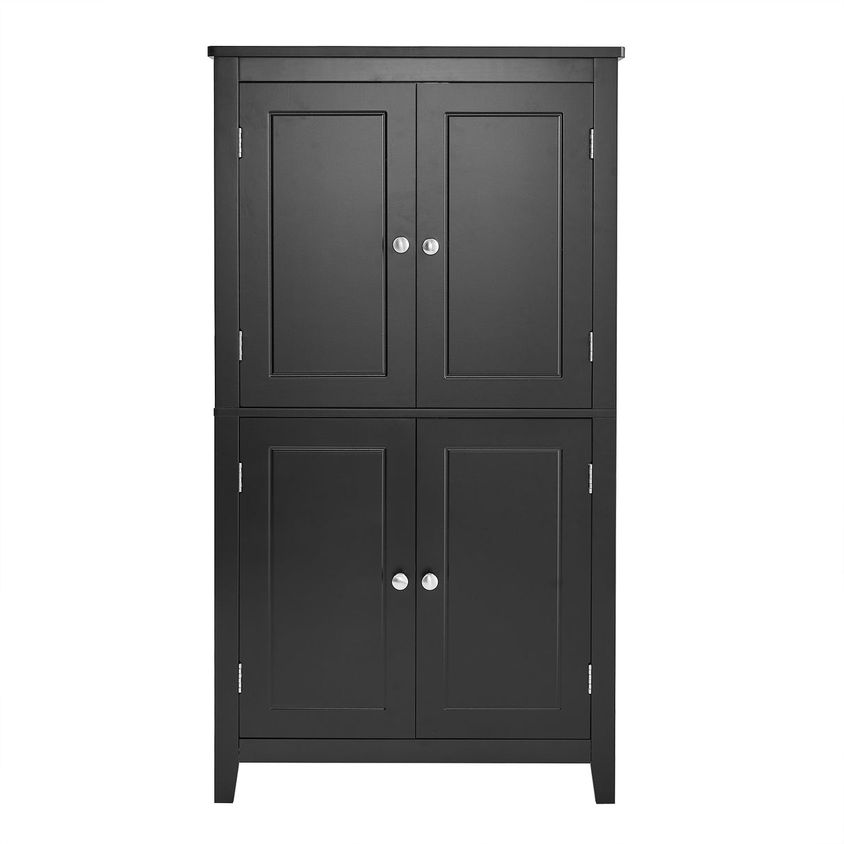 Bathroom floor storage cabinet, bathroom storage cabinet, 4-door independent cabinet, adjustable shelf, adaptive shelf, black - V.I.P Digital Presence