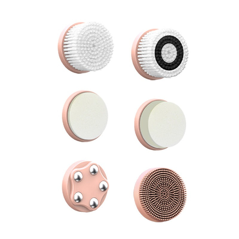 6-In-1 Hot And Cold Facial Cleanser Display Cleansing Brush Ultrasonic Facial Cleanser Pore Cleaning Silicone Beauty Instrument - V.I.P Digital Presence