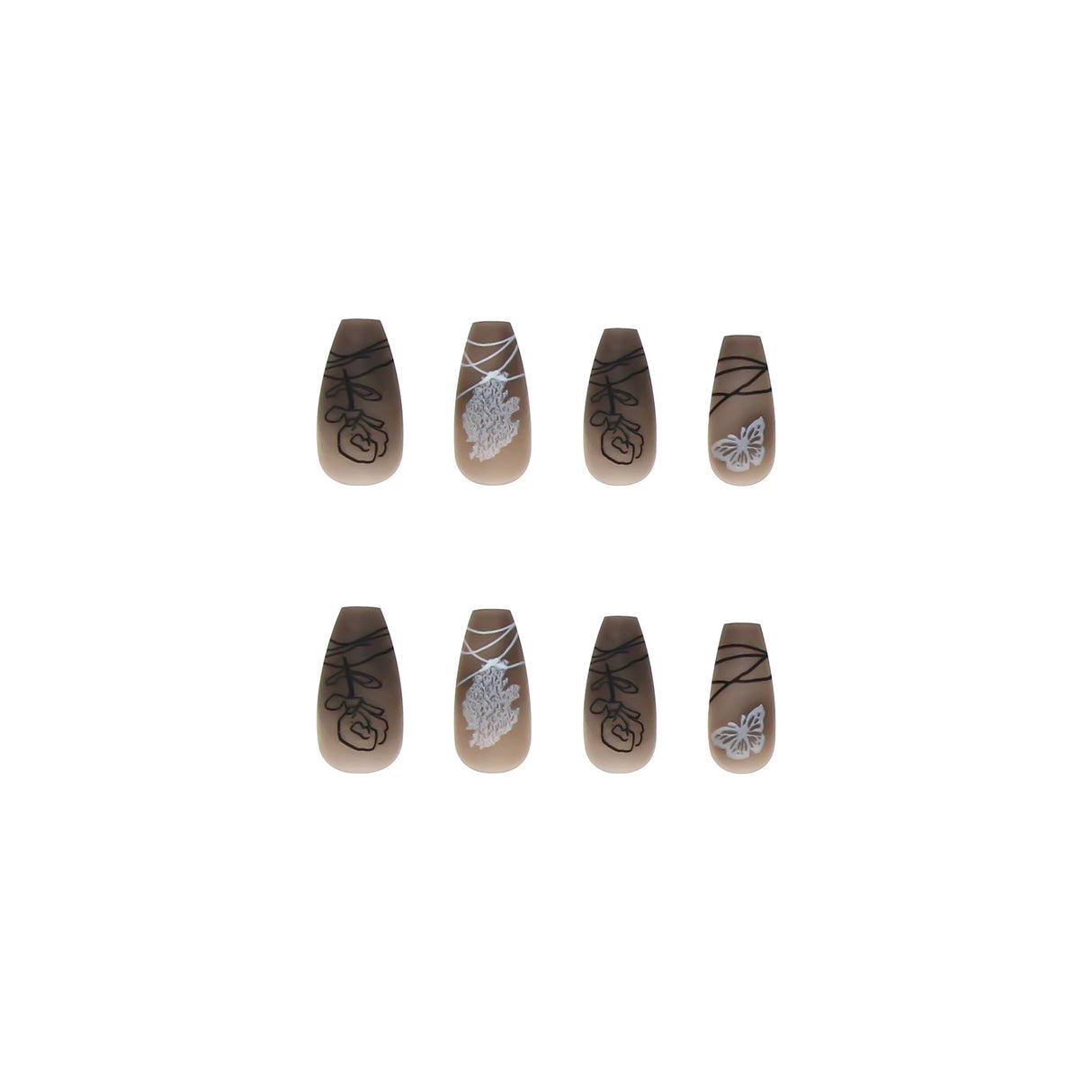 Dark Butterfly Long Ballet Nail Manicure Nail Pieces Personalized Wearing A Removable Nail - V.I.P Digital Presence