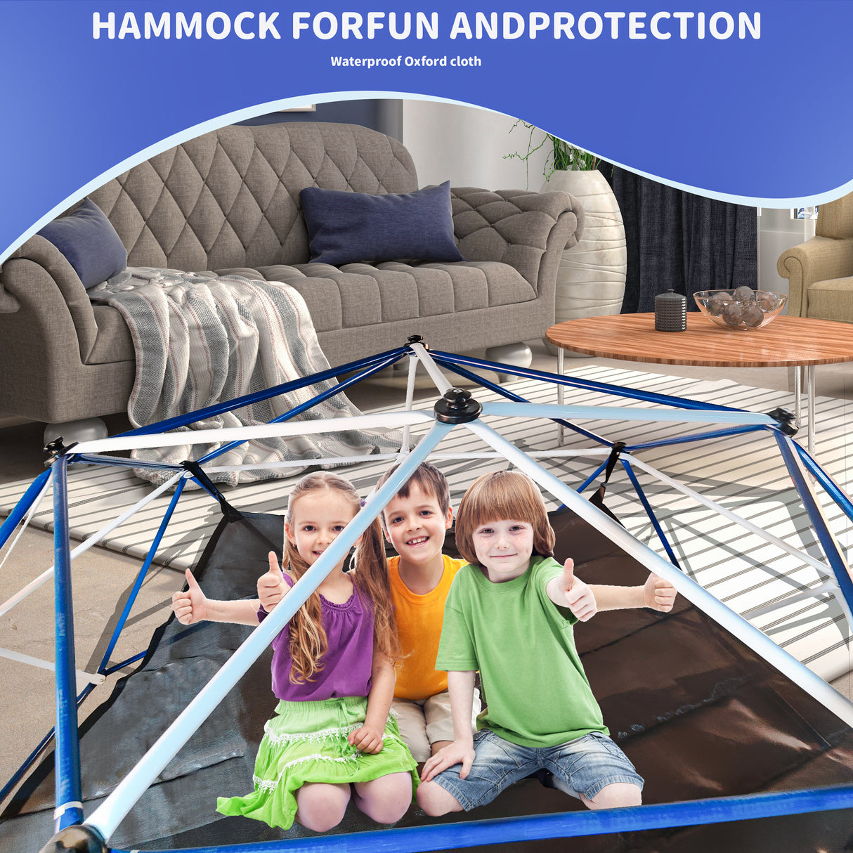 10FT Climbing Dome for Kids Jungle Gym Apply To Park Dome Climber With Hammock Playground Equipment - V.I.P Digital Presence