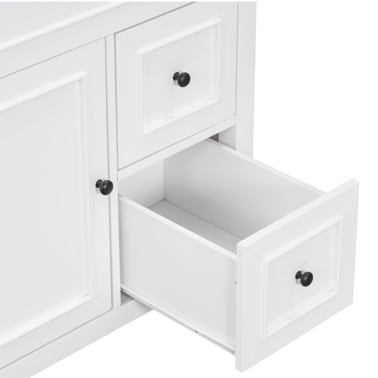 30" Bathroom Vanity with Sink Top, Bathroom Vanity Cabinet with Door and Two Drawers, Solid Wood Frame, One Package, White - V.I.P Digital Presence